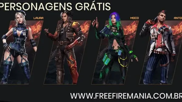 Domingo: Escolha um Personagem Grátis no Free Fire