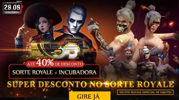 Notícia Free Fire: Economize Diamantes: Todos os Sorte Royales com Desconto em Setembro no Free Fire
