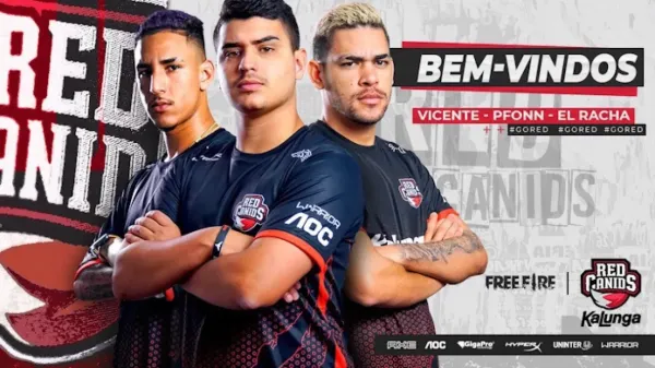 El Racha, Pfonn e Vicente se juntam à RED Canids no Free Fire