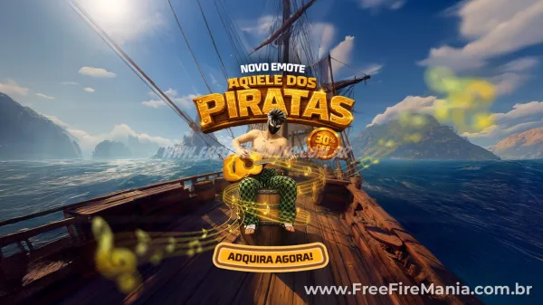 Escolha Royale do Free Fire tem Emote - Aquele dos Piratas como prêmio principal