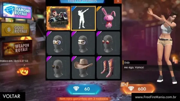 Novo Emote DAB chega ao Sorte Royale do Free Fire