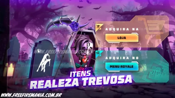 Escolha Royale Free Fire: Como conseguir Emote - Ressurgir da Espada, Foice - Realeza Trevosa e outros Prêmios