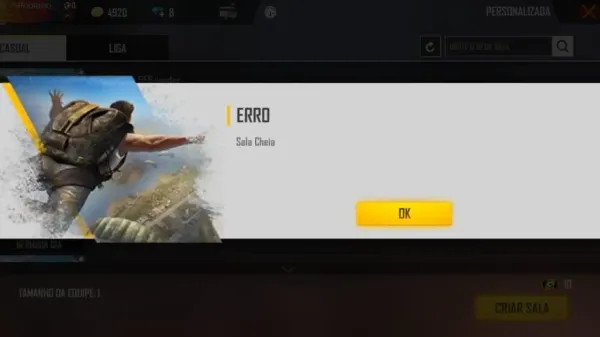 Erro de Sala Cheia ao criar uma partida personalizada no Free Fire, veja como isso acontece