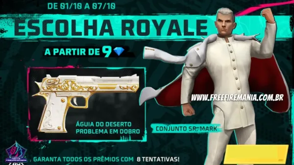 Notícia Free Fire: Escolha Royale Free Fire: inédita skin da Desert Problema em Dobro