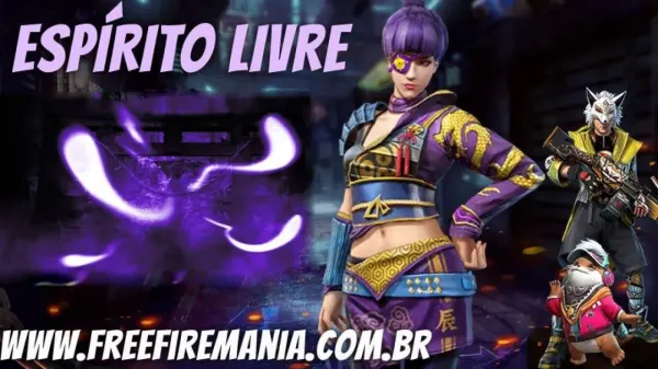 Pacote com a skin Espírito Livre Free Fire