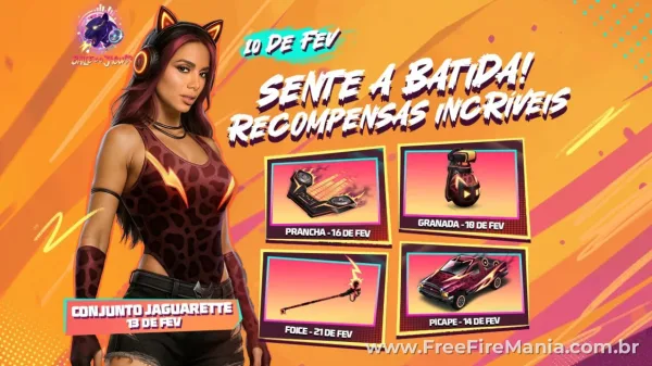 Notícia Free Fire: Evento Baile do Jaguar com Recompensas Grátis No Free Fire