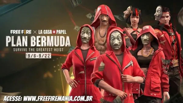 Notícia Free Fire: Eventos de Free Fire x La Casa de Papel, confira a programação completa