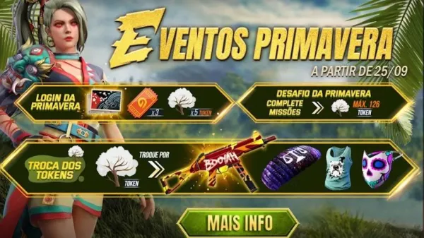 Notícia Free Fire: Eventos de Primavera Free Fire: veja como fazer os desafios diários