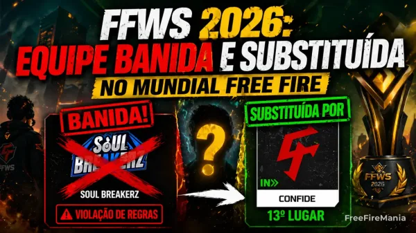 FFWS 2026: equipe banida e substituída no mundial Free Fire