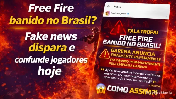 Notícia Free Fire: Free Fire é banido no Brasil? Fake news dispara e confunde jogadores