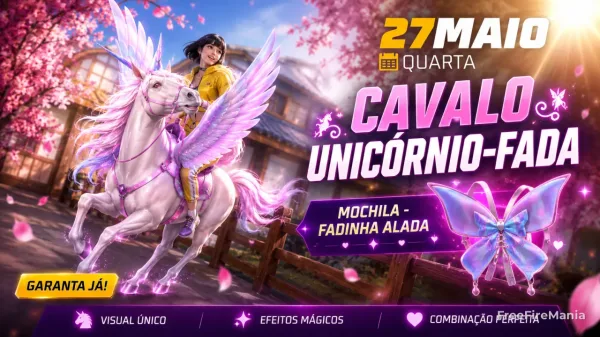 Free Fire recebe Bazar do Drop com Cavalo - Unicórnio-Fada; veja detalhes