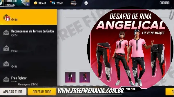 CODIGUIN FF: Calça Angelical tem códigos liberados em desafio da Garena