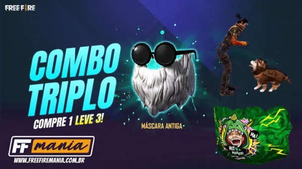 Notícia Free Fire: Free Fire: Combo Triplo trás de volta Emote do cachorro e Gel Explodino nesta segunda