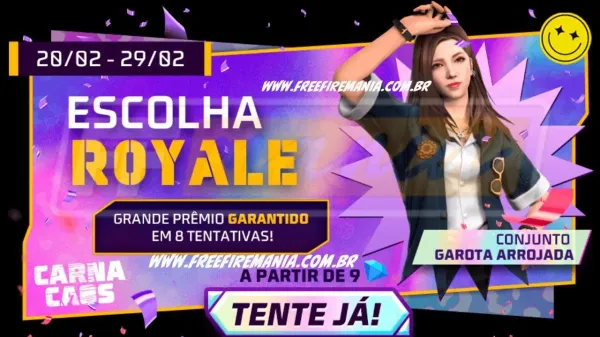 Free Fire: como conseguir Conjunto Garota Arrojada no Escolha Royale