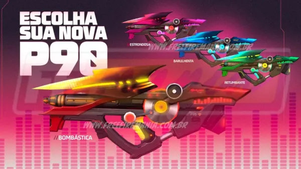 Notícia Free Fire: Free Fire: como conseguir P90 Bombástica e P90 Estrondosa no novo Token Royale