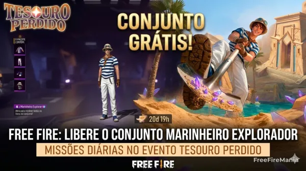 Free Fire libera Marinheiro Explorador grátis por tempo limitado