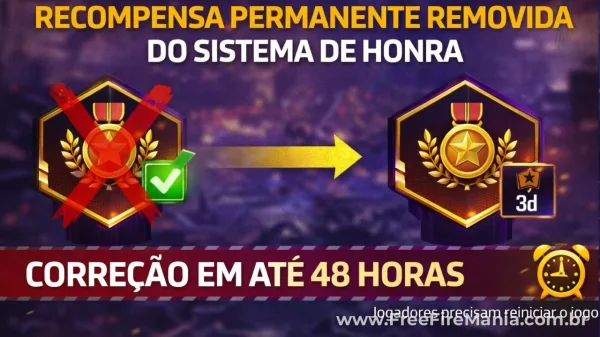 Notícia Free Fire: Free Fire corrige erro e remove recompensa permanente do sistema de honra
