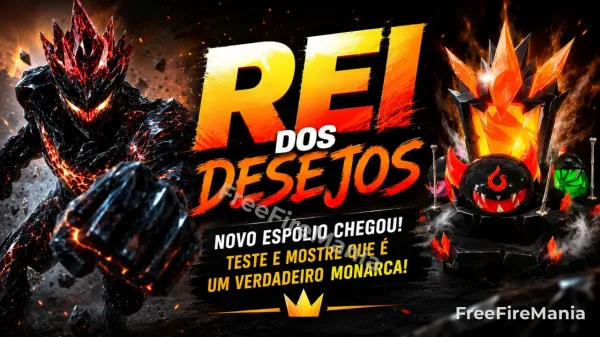 Notícia Free Fire: Free Fire libera espólio Rei dos Desejos para teste