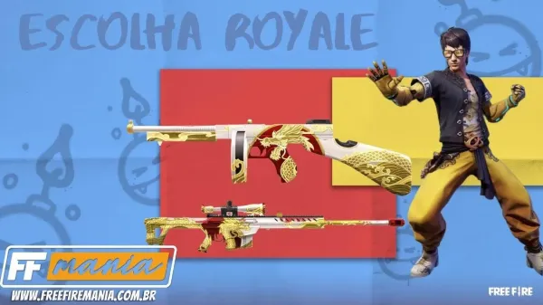 Notícia Free Fire: Free Fire (FF): novo Escolha Royale traz skins da Thompson e Barret M82B Dragão Branco
