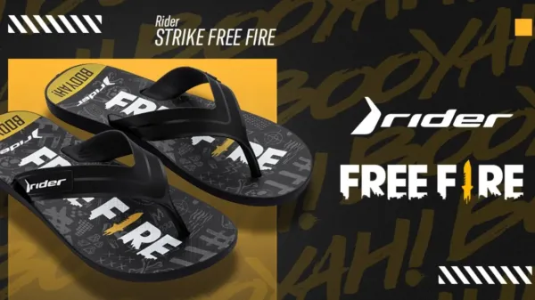 Notícia Free Fire: Free Fire lança nova linha de chinelos em parceria com a Rider
