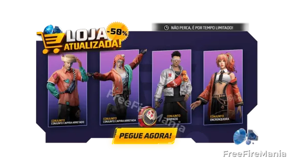 Loja do Free Fire muda novamente e adiciona Conjunto Caipira Arretado