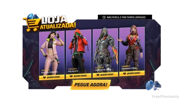 Nova loja do Free Fire traz Conjunto Caçador de Ossos e itens diretos; veja lista