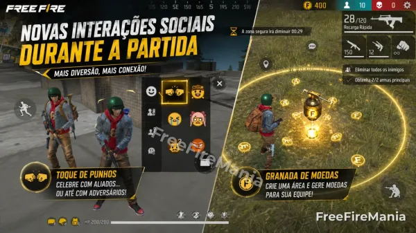 Free Fire: atualização OB54 terá gerador de moedas e emote de punho