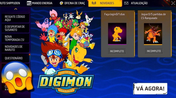 Free Fire anuncia parceria inédita com Digimon