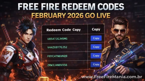 Free Fire redeem codes February 2026 go live with daily updates