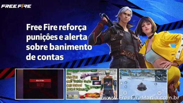 Notícia Free Fire: Free Fire reforça punições e alerta sobre banimento de contas