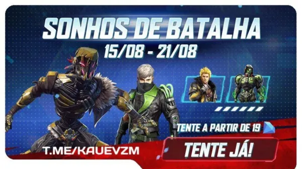 Notícia Free Fire: Free Fire: Sonhos de Batalha retorna com skins antigas do Redenção