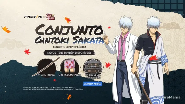 Novo Vira-Carta no Free Fire libera Conjunto Gintoki Sakata; entenda como funciona