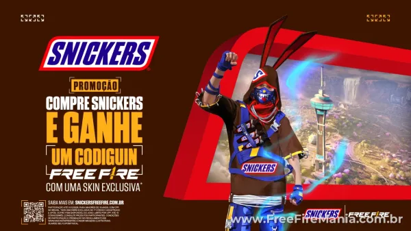 Garena confirma oficialmente parceria Free Fire x Snickers válida até o fim de 2026