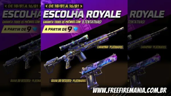 Notícia Free Fire: Garena lança novo Escolha Royale no Free Fire (Janeiro 2023): Platinados