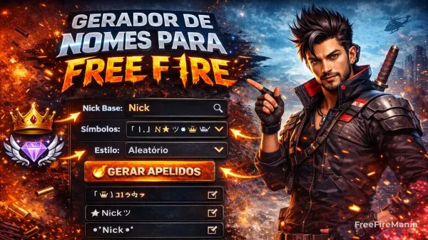 Gerador de Nomes Free Fire: Criar Nick FF Estilizado e Invisível