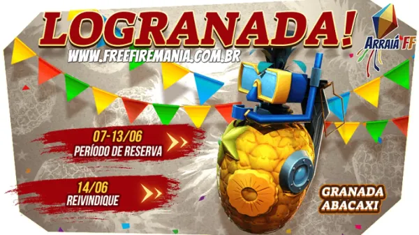 Nova skin da Granada Abacaxi, incrivelmente grátis no Free Fire!