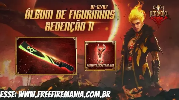 Grátis! Como ganhar a Machete Redenção no Álbum de Figurinhas do Free Fire