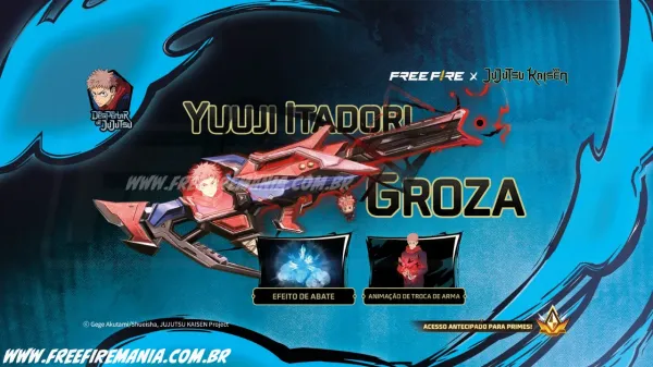 Notícia Free Fire: Free Fire: como conseguir Groza - Yuudi Itadori no Token Royale