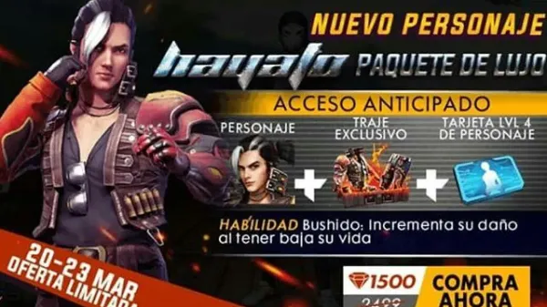 Notícia Free Fire: Hayato Pacote de Luxo - Acesso Antecipado em Free Fire