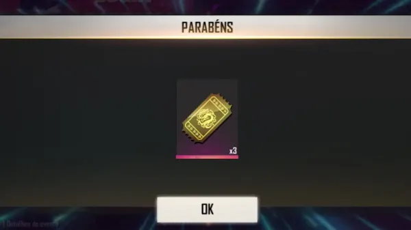 Coleta Grátis: 3 Tickets do Sorte Royale Punho do Dragão no Free Fire