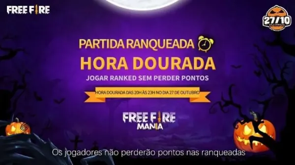 Notícia Free Fire: Hora Dourada - Jogue Ranqueada sem Perder Pontos no Free Fire