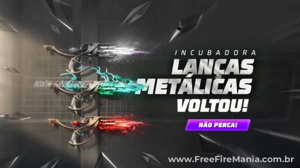 Token Royale do Free Fire tem Incubadora Lanças  Metálica como recompensa principal