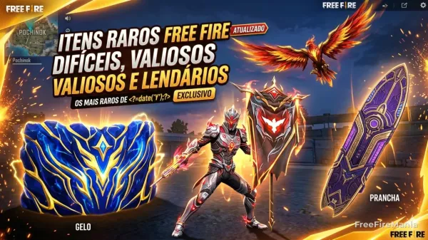Itens Mais Raros do Free Fire em 2026: Gelo, Skins, Pranchas e o Item Mais Caro