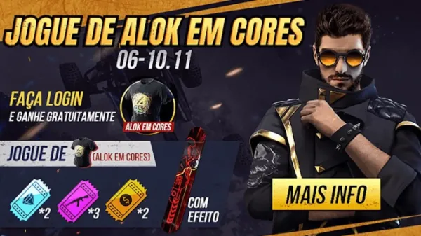 Evento Jogue com o Alok em Cores no Free Fire: Ganhe Itens Gratuitamente