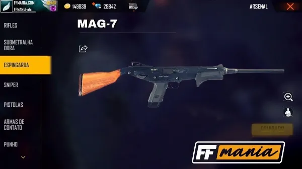 MAG-7: new weapon may arrive on Free Fire in the December 2020 update