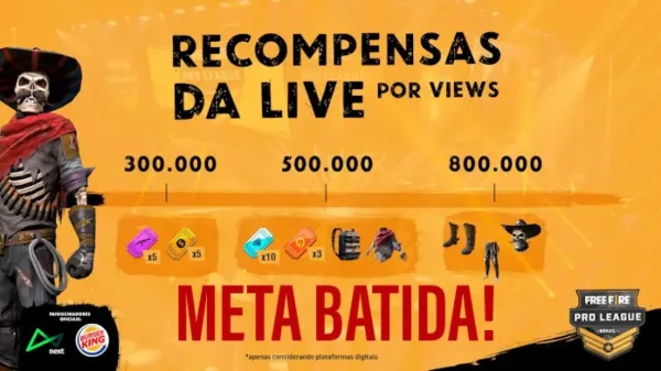 Notícia Free Fire: Meta Batida! Como Resgatar os Prêmios da Free Fire Pro League