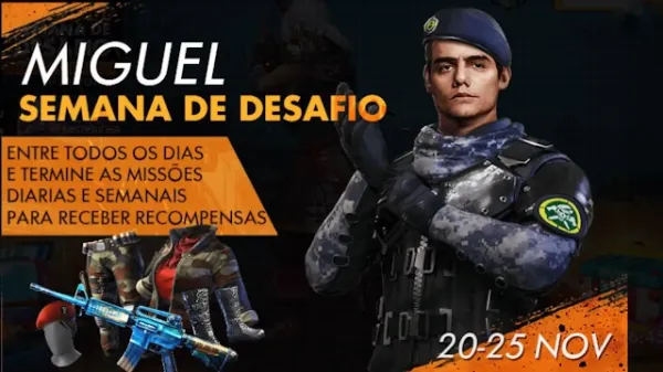Semana de Desafio do Miguel em Free Fire: Conclua Missões e Ganhe Recompensas
