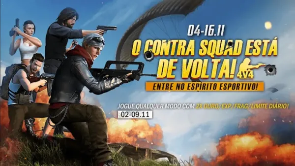 Notícia Free Fire: Modo Contra Squad de Volta ao Free Fire: Todas as Detalhes