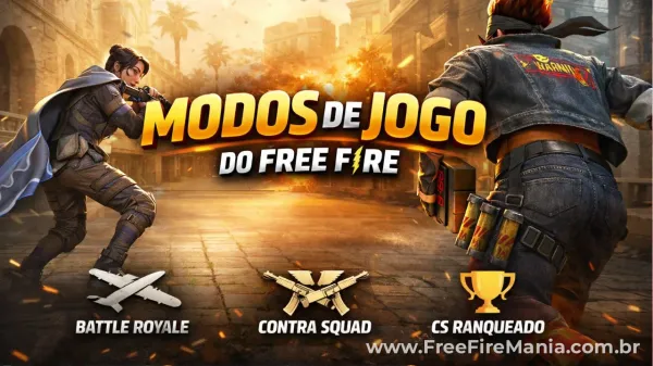 Modos de Jogo do Free Fire: Battle Royale, Contra Squad e Ranqueados