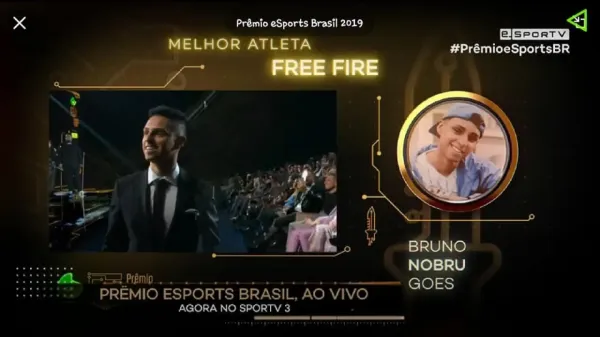 Notícia Free Fire: Free Fire brilha no Prêmio eSports Brasil 2019 com Nobru em destaque